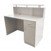1.5m White Reception Desk Counter
